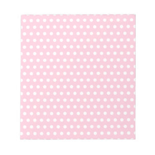 Rosa- och vitpolka dotsmodell anteckningsblock