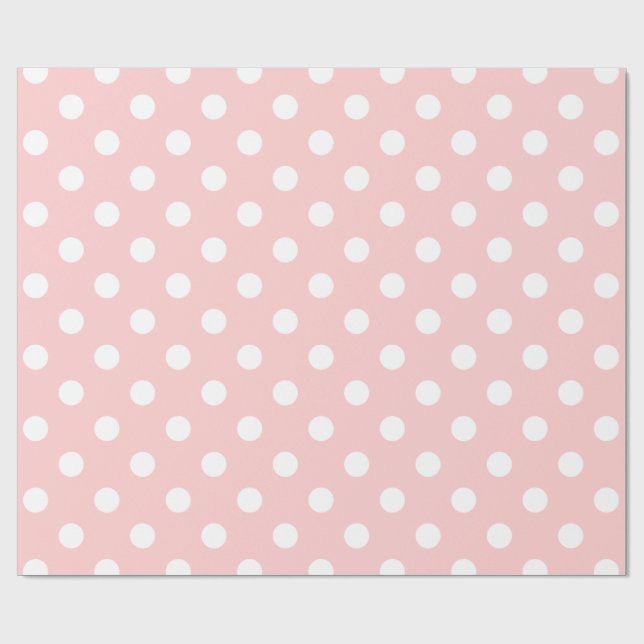 Rosa- och vitpolkaen pricker mönster presentpapper (Platt)