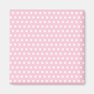 Rosa- och vitpolkaen pricker mönster. Spotty. Magnet
