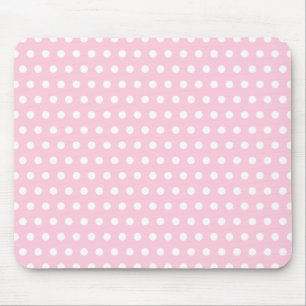 Rosa- och vitpolkaen pricker mönster. Spotty. Musmatta