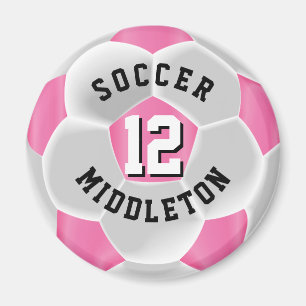 Rosa och vitsport Boll Magnet