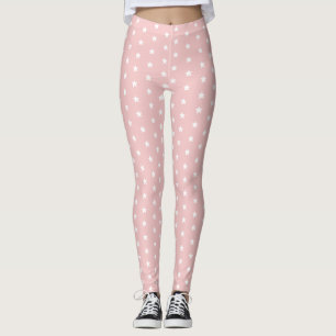 Rosa- och vitstjärnor leggings