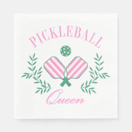 Rosa och vitstripe | Pickleball Queen Pappersservett