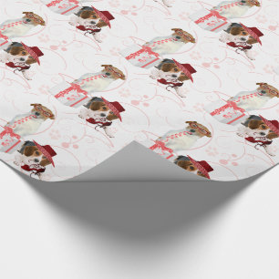 Rosa och vitt flicktema High Fashioned Hundar Presentpapper