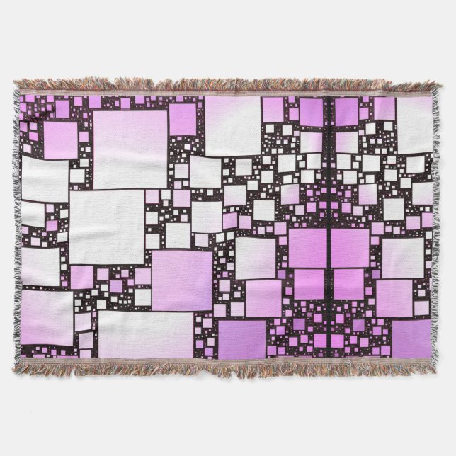 Rosa och vitt fyrkantsdreglande av Throw Blanket Filt (Framsidan)