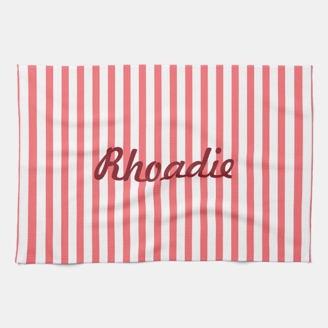 Rosa och vitt lodrät kökshandduk (Horisontell)