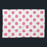 Rosa och vitt polka dots kökshandduk<br><div class="desc">Rosa och vitt polka dots</div>