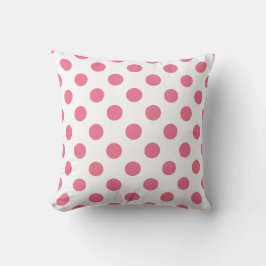 Rosa och vitt polka dots kudde