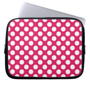 Rosa och vitt polka dots laptop fodral