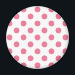 Rosa och vitt polka dots magnet<br><div class="desc">Rosa och vitt polka dots</div>