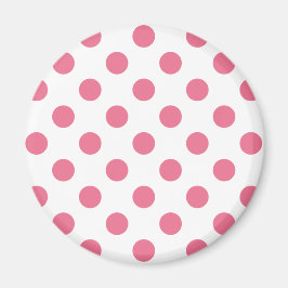 Rosa och vitt polka dots magnet