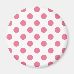 Rosa och vitt polka dots magnet