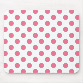 Rosa och vitt polka dots musmatta