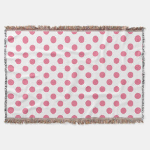 Rosa och vitt polka dots mysfilt