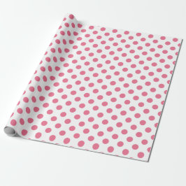 Rosa och vitt polka dots presentpapper