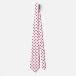 Rosa och vitt polka dots slips