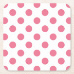 Rosa och vitt polka dots underlägg papper kvadrat<br><div class="desc">Rosa och vitt polka dots</div>