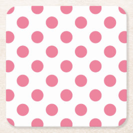 Rosa och vitt polka dots underlägg papper kvadrat
