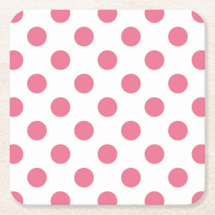 Rosa och vitt polka dots underlägg papper kvadrat