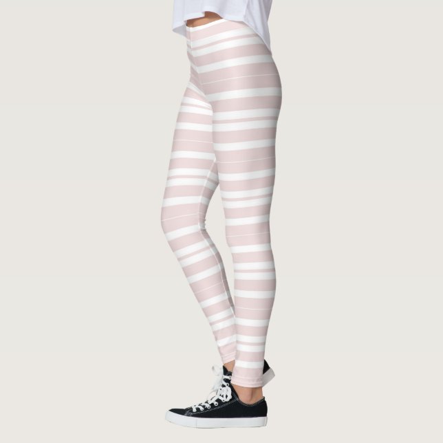 rosa och vitt rand leggings (Vänster)