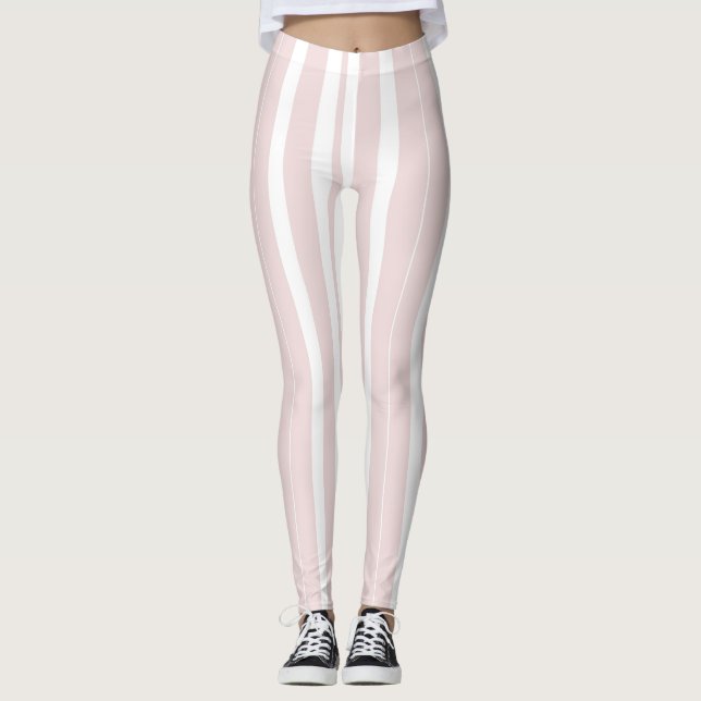 rosa och vitt rand leggings (Framsida)
