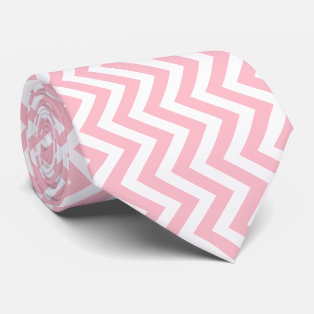 Rosa och vitt stort Storlekt Lodrät Chevron Slips (Rullad)
