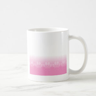 Rosa och vitt Tass med tidningspapperbakgrund Kaffemugg