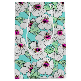 Rosa och vitt Tropiskt Hibiscus-Blommönster