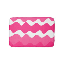 Rosa och vitt vågrät vinkarare mönster badrumsmatta
