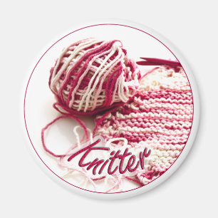 Rosa och vitt variegerat nitter magnet