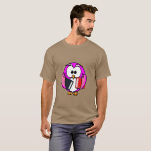 Rosa- och vitugglainnehav några skolar bokar t shirt