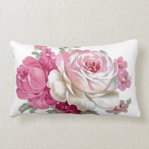 Rosa- och vitvintagero lumbarkudde