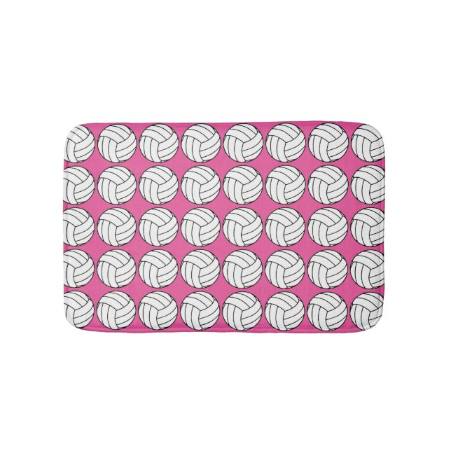 Rosa- och vitvolleybollbadmatta badrumsmatta (Framsidan)