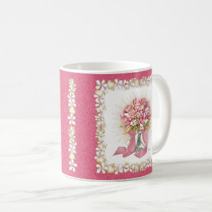 Rosa och White Bouquet Mugg