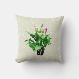 Rosa och White Calla Lilies Kudde