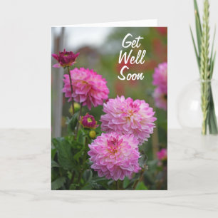 Rosa och White Dahlia Flower kommer snart Tack Kort