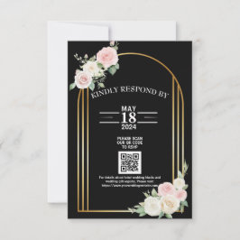 Rosa och White Dusky Ro Blooms Bröllop OSA Kort