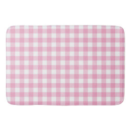 Rosa och White Gingham Buffalo Check Play Badrumsmatta