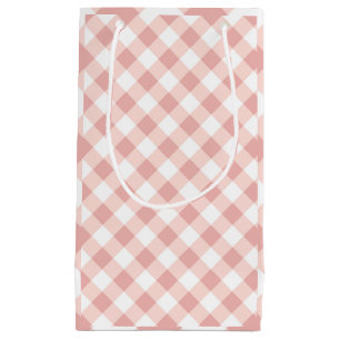 Rosa och White Gingham Checks Gift Bag
