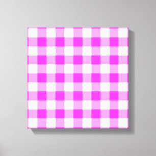 Rosa och White Gingham Mönster Canvastryck