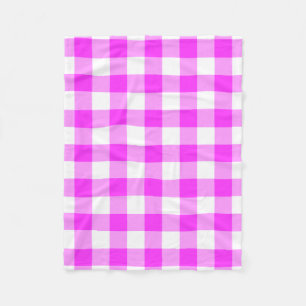 Rosa och White Gingham Mönster Fleecefilt
