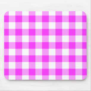 Rosa och White Gingham Mönster Musmatta
