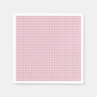 Rosa och White Gingham Pappersservett