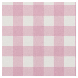 Rosa och White Gingham Tyg