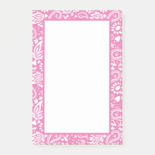 Rosa och White Paisley Patterne Söt Post-it Block