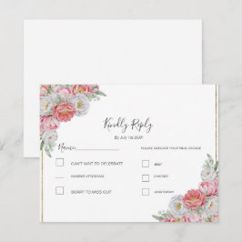 Rosa och White Peony Bröllop OSA Kort