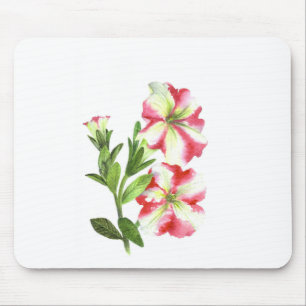 Rosa och White Petunias Blommigt Art Musmatta