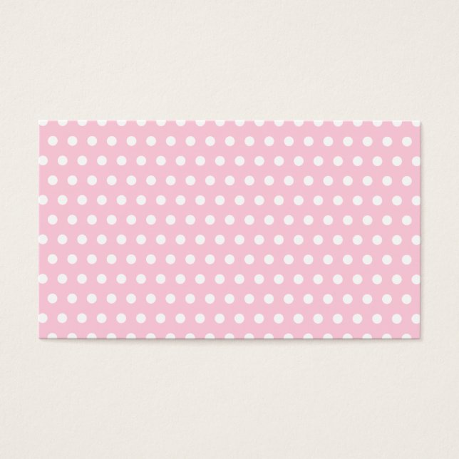 Rosa och White Polka Dot Mönster. Fy. Visitkort (Framsidan)