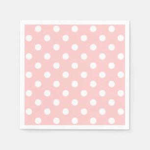 Rosa och White Polka Dot Mönster Pappersservett