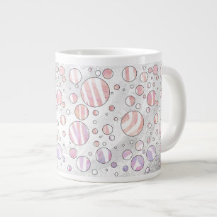 Rosa och White Polka Dot Zebra Jumbo Mugg